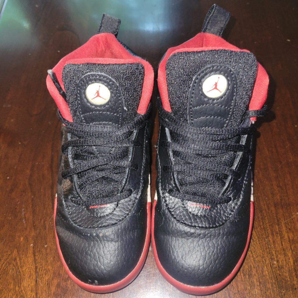 Jordan Kids Black and Red Basketball Sneakers